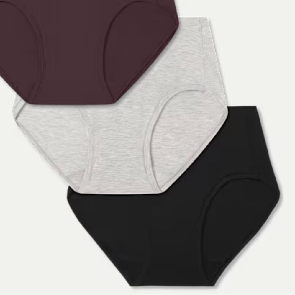 NWT 2 Pairs Bombas Super Soft High Rise Full  Briefs in Heather Gray & Black